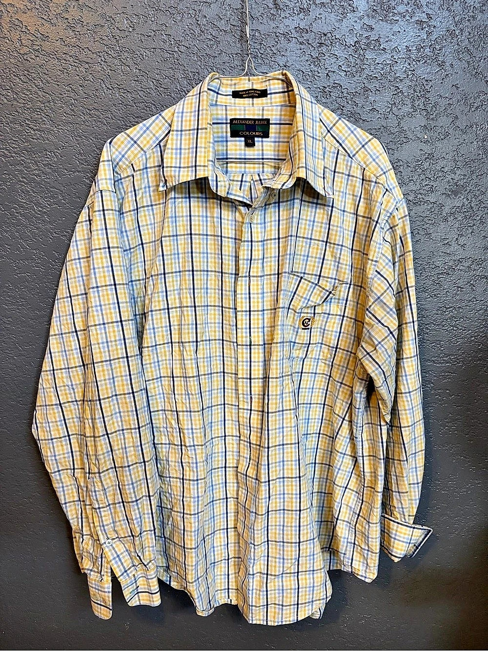 Alexander Julian Men's Plaid Cotton Shirt Size XL Like New